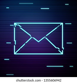 Glitch screen with Envelope Icon , Email icon or message vector