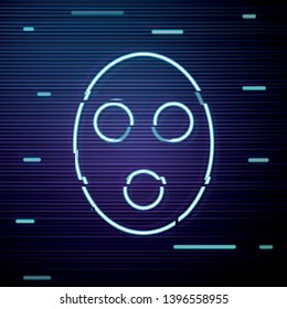Glitch screen with Facial mask icon. Medicine, cosmetology and health care.