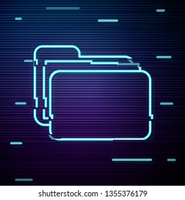 Glitch screen with Folder with Document. Business concept