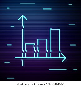 Glitch screen with Graph icon, business infographics, vector illustration