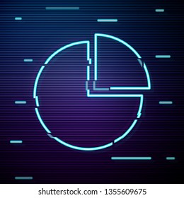 Glitch screen with Graph icon, business infographics, vector illustration