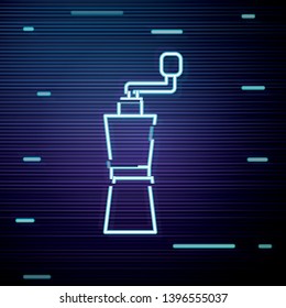 Glitch screen with Grinder icon vector. Coffee time