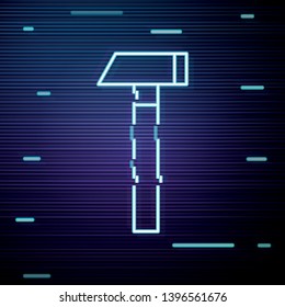 Glitch screen with Hammer Icon for your web site design, app, logo.