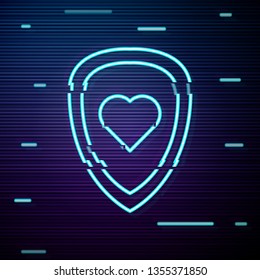 Glitch screen with Healthcare concept. Protected symbol