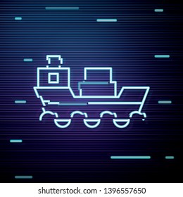 Glitch screen with Image of ship, boat icon