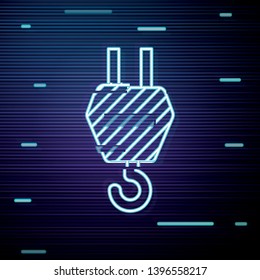 Glitch screen with Industrial hook - construction crane hook