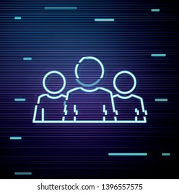 Glitch screen with Interaction vector icon. Social media symbol