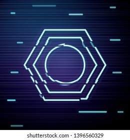 Glitch screen with Nut super icon. Screw symbol.
