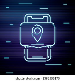 Glitch screen with Package tracking icon