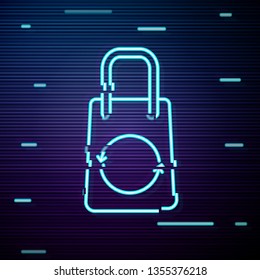Glitch screen with Package vector recycling icon