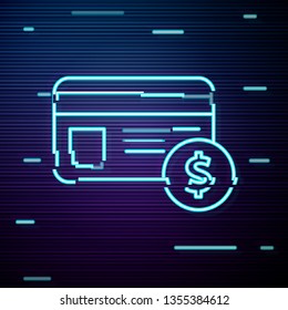 Glitch screen with Payment - Dollar Credit cards Icon