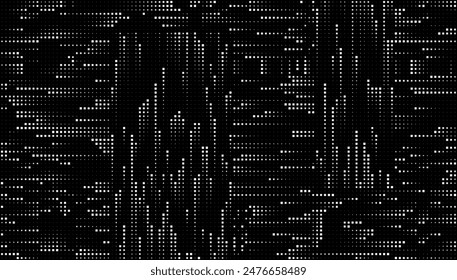 Glitch Screen Pixel Sorting Effect Background. Abstract Digital Pixel Dots Noise Glitch Error. Overlay Texture. Vector Background.