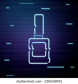 Glitch screen with Polish icon. Nail polish symbol.