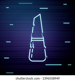 Glitch screen with Polish icon. Nail polish symbol.