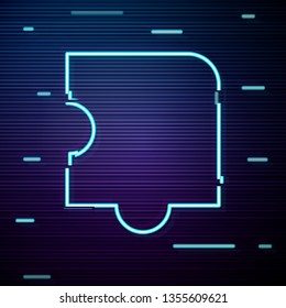 Glitch screen with Puzzle vector icon