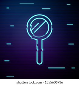 Glitch screen with Search icon, magnify icon symbol vector