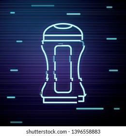 Glitch screen with Shower Gel, Liquid Soap, Lotion, Cream, Shampoo, Bath Foam. Vector icon.