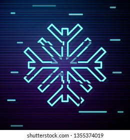 Glitch screen with Snowflake icon. Christmas and winter theme.