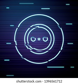 Glitch screen with Socket Icon. Rosette symbol for your web design, logo