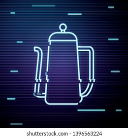 Glitch screen with Teapot icon. Drinks sign symbol