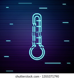 Glitch screen with Thermometer icon design related to meteorology, hot and cool, warm and freeze.