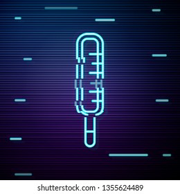 Glitch screen with Thermometer icon design related to meteorology, hot and cool, warm and freeze.