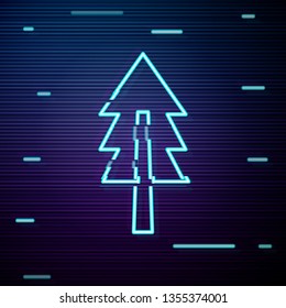 Glitch screen with Tree vector icon. Forest symbol. Fir-tree symbol