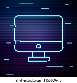 Glitch screen with Vector Desktop Computer Icon