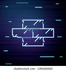 Glitch screen with Wall Icon. Wall brick symbol for your web site design