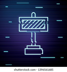 Glitch screen with Warning road sign. Logo concept. Conceptual image of tools for repair, construction and builder.