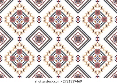 Patrón inconsútil del fallo en el fondo blanco, patrón inconsútil floral de la puntada cruzada, patrón inconsútil étnico geométrico, Ilustración vectorial, diseño abstracto. diseño para la textura, tela, ropa, impresión