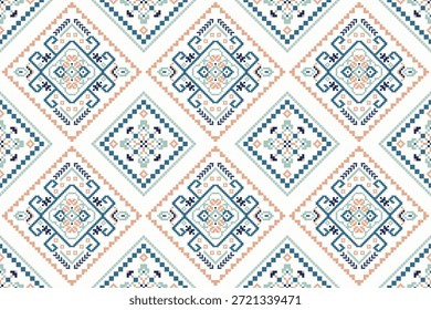 Patrón inconsútil del fallo en el fondo blanco, patrón inconsútil floral de la puntada cruzada, patrón inconsútil étnico geométrico, Ilustración vectorial, diseño abstracto. diseño para la textura, tela, ropa, impresión