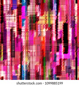 Glitch seamless texture from offset rectangles. No gradient. Abstract vector background for web page, banners backdrop, fabric, home decor, wrapping