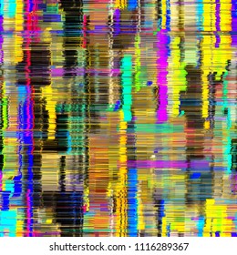 Glitch seamless texture from offset rectangles. No gradient. Abstract vector background for web page, banners backdrop, fabric, home decor, wrapping