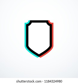 Glitch shield icon. Vector illustration
