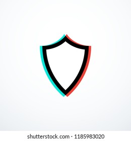 Glitch shield icon. Vector illustration