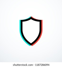 Glitch shield icon. Vector illustration