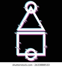 glitch sign game design with cool style