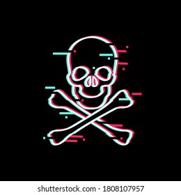 Glitch skill on black background vector illustration modern style 