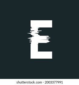 Glitch still letter H. Vector symbol.