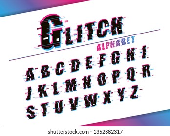 
glitch style alphabet font 