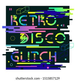 Glitch style vector pattern. Decorative composition of fonts. Printing on t-shirts, clothes, bags, posters.