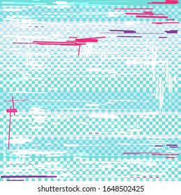 Fondo de color azul de la tecnología Glitch. Plantilla de banner digital de publicidad promocional