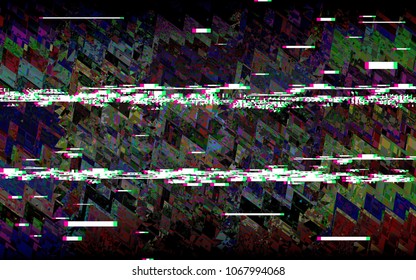 Glitch television. Retro VHS background. Digital pixel noise. abstract design. No signal Vector illustration.
