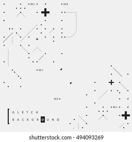 Glitch text background with simple design elements. Useful for posters and covers