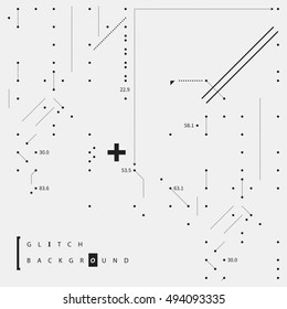 Glitch text background with simple design elements. Useful for posters and covers