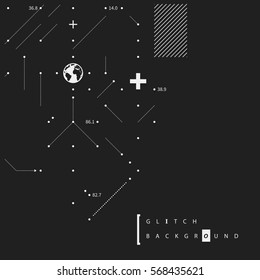 Glitch text background with simple design elements. Useful for posters and covers
