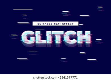 Glitch Text Effect editable text template vector format style