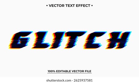 Efeito de texto de falha estilo néon efeito de texto editável