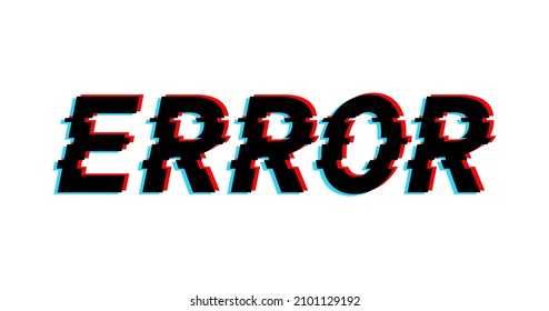 Glitzer Texteffekt auf weißem Hintergrund. Bildschirmglitch-VHS-Effekt. Fehler beim Datenzugriff. Hacking Cybersicherheit. Vektorgrafik.